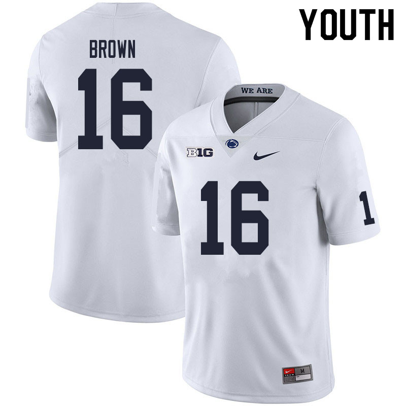 NCAA Nike Youth Penn State Nittany Lions Ji'Ayir Brown #16 College Football Authentic White Stitched Jersey NOQ0498UV